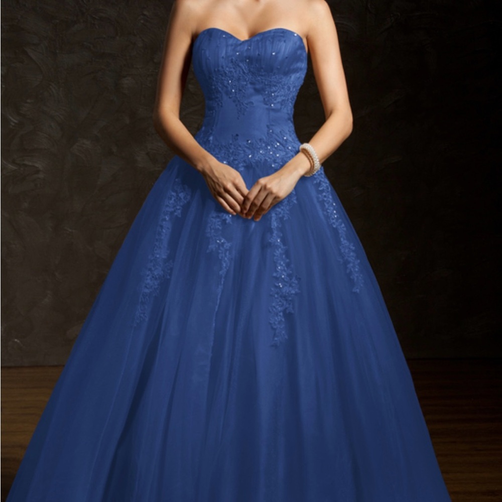 JJs House Strapless Royal Blue Gown